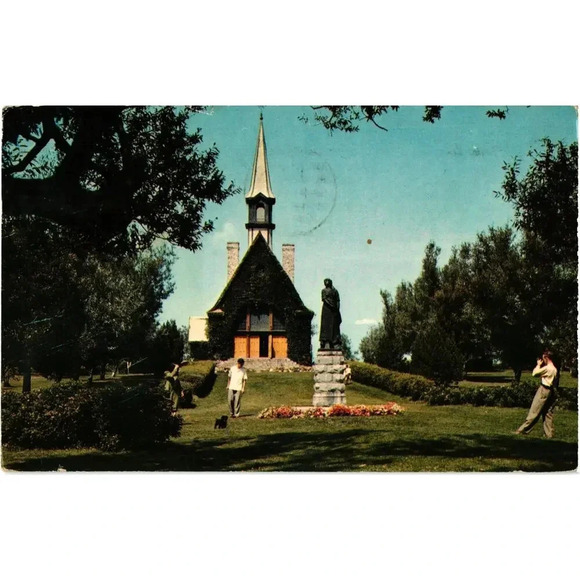 Replica of Church of St. Charles Grand Pre, Nova Scotia Postcard - Picture 1 of 2
